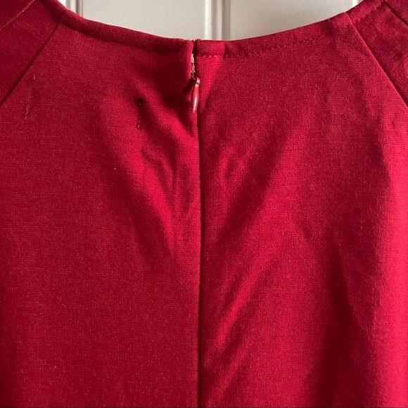 Mossimo Women's Red Vintage Refined Peplum Midi Dress; SZ S; NWOT - Picture 4 of 6